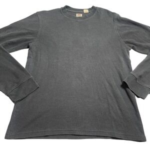 Levis Mens Long Sleeve Waffle Knit Thermal Shirt Standard Fit Size S Gray